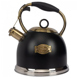 Chaleira de Chá 3L em Aço Inoxidável com Apito, LUXGRACE T12 Black, Preto