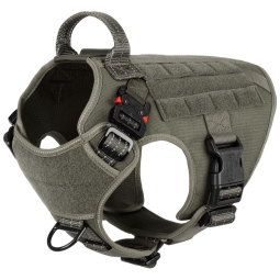 ICEFANG Arreio Tático para Cães com 2 Fivelas de Metal, Médio, Verde