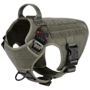 ICEFANG Arreio Tático para Cães com 2 Fivelas de Metal, Médio, Verde