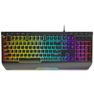 Teclado Ergonômico Sem Fio Recarregável Reduz a Tensão das Mãos com Luz LED, QWECFLY, Preto