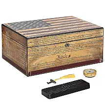 Humidor de Mesa Humidor Supreme Decoração Constituição Cedro Espanhol até 100 Charutos