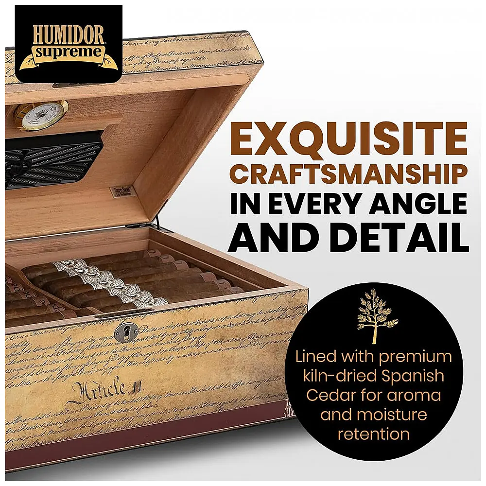 Humidor de Mesa Humidor Supreme Decoração Constituição Cedro Espanhol até 100 Charutos — foto 3