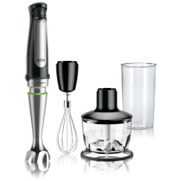 Mixer 3 em 1 com 2 Velocidades e Acessórios 500W, 110v, BRAUN MQ7035X, Prateado