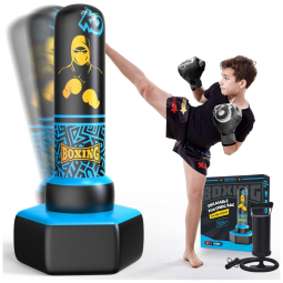 ODOSOLA Bolsa de Pancadas Inflável 170 cm | Kit Completo com Luvas e Bomba para Crianças, Base Estável e Material Resistente