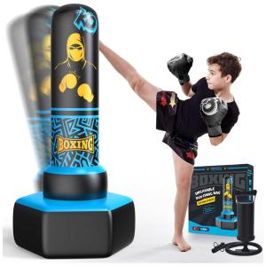 ODOSOLA Bolsa de Pancadas Inflável 170 cm | Kit Completo com Luvas e Bomba para Crianças, Base Estável e Material Resistente