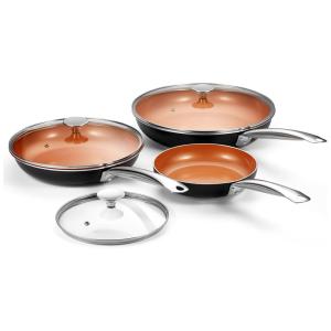 Conjuntos de Frigideiras Antiaderente com Revestimento Cerâmico, 3 Peças, KOCH SYSTEME CS 89.512, Preto