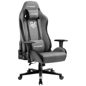 GTRACING Cadeira de Escritório Gamer Giratória Ergonômica Reclinável com Apoio Lombar, Cinza