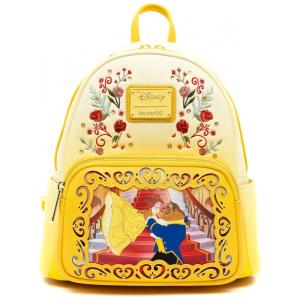Mochila Escolar Infantil Loungefly Disney Bela e a Fera para Crianças a Partir de 6 Anos, Amarela