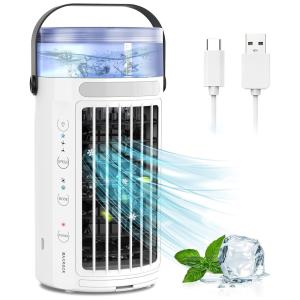 Climatizador de Ar Portátil de Mesa, Capacidade 400mL, 3 Velocidades, MAXROCK TW 1, Branco