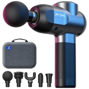 Massageador Pistola Elétrico Profissional Sem Fio 5 Acessórios e 5 Velocidades, BOB AND BRAD QL, MDS.C2 D, Azul