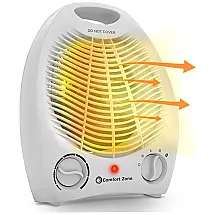 Aquecedor Elétrico Retro de Cerâmica com 3 Níveis de Potência e Termostato Ajustável, 110v, COMFORT ZONE CZ40E, Branco