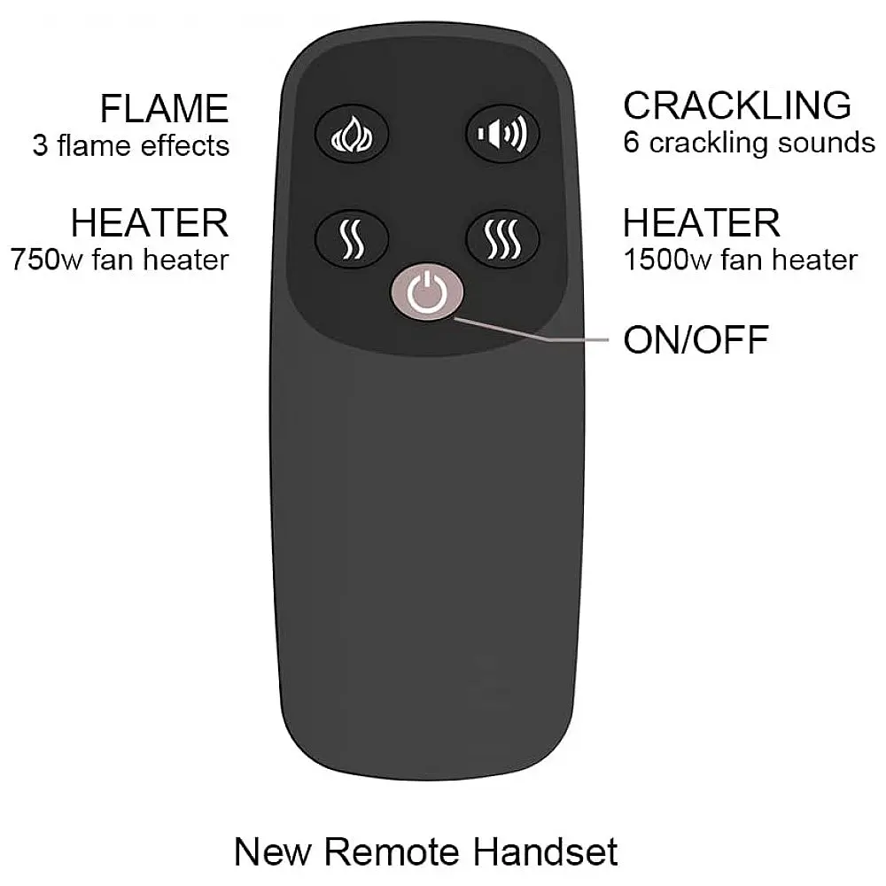 Lareira Elétrica de Embutir A62x71L cm com Controle Remoto e Som de Crepitação de Fogo, 110V 1500W, RICHFLAME — foto 3