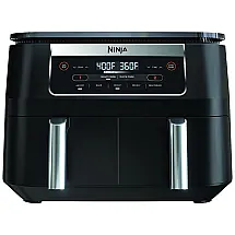 AirFryer 2 em 1 om Painel de Controle Digital e 2 Cestos, Ninja DZ090, 110V 1760W, Preta