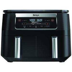 AirFryer 2 em 1 om Painel de Controle Digital e 2 Cestos, Ninja DZ090, 110V 1760W, Preta