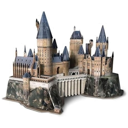 Quebra Cabeças 4D Arquitetura Castelo de Hogwarts para Crianças e Adultos, 197 Peças, 4D CITYSCAPE A2103882, Azul