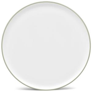 Prato Raso de 27 cm em Porcelana, 01 Unidade, Noritake STAX ColorTex, Branco e Verde