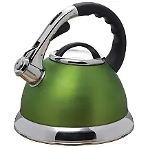 Chaleira de Chá Retrô MISC 3 Litros em Aço Inoxidável com Apito, Verde