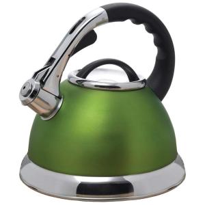 Chaleira de Chá Retrô MISC 3 Litros em Aço Inoxidável com Apito, Verde