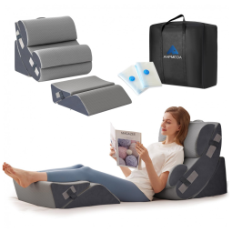 Conjunto de 6 Travesseiros Ortopédicos de Espuma viscoelástica Pós-CIrúrgico para Alívio da Dor nas Costas, Ahpmeoa, Cinza