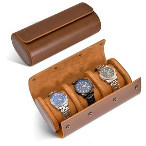 Caixa, Estojo para Relógios Protege e zena, 3 Lugares, ROSELLE, Marrom