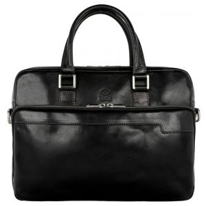 Bolsa, Maleta de Couro Masculina para Laptop, TIME RESISTANCE, Preto