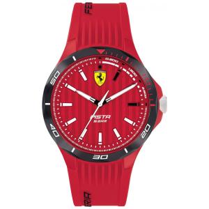 Relógio Pista Quartz Masculino com Pulseira de Silicone, 18 Modelo, FERRARI 0830781, Vermelho