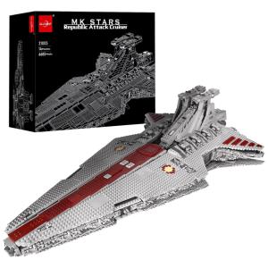 Kit de Construção Super Star Destroyer com 6685 Peças e Acessórios para Adolescentes e Adultos, WLOXBKF 21005, Cinza e Vermelho