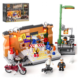 FUNWHOLE Kit de Blocos de Montar Batalha de Dança Underground com LED, 429 Peças - Ilumine Sua Cultura Street