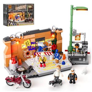 FUNWHOLE Kit de Blocos de Montar Batalha de Dança Underground com LED, 429 Peças - Ilumine Sua Cultura Street