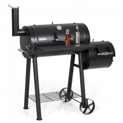 Churrasqueira e Defumador a Carvão com Depósito de Carvão Lateral, CAPTIVA DESIGNS, Preto