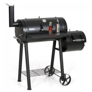 Churrasqueira e Defumador a Carvão com Depósito de Carvão Lateral, CAPTIVA DESIGNS, Preto