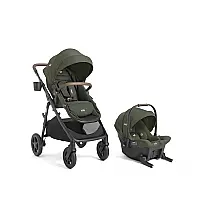 Sistema de Viagem Joie Ginger e Mint Latch Verde 4-em-1 Carrinho e Cadeirinha 1,8 a 13,6 kg
