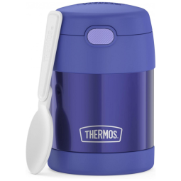 Frasco Térmico para Alimentos 300mL em Aço Inoxidável com Colher Dobrável, Roxo, THERMOS F3100PU6, Violeta