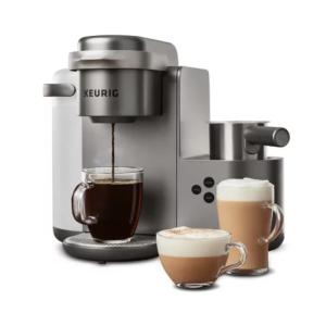 Cafeteira Elétrica para Cápsulas K-Cup, para Latte e Cappuccino, 110V 1500W, Keurig K-Cafe C, Níquel.