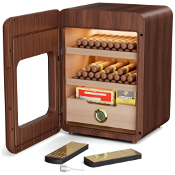 Umidor para Charutos, Gabinete para 200 Charutos com Controle de Luz LED, 3 Camadas, Gaveta de Cedro, Higrômetro,Mojgar