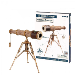 Quebra Cabeças 3D em Madeira para Adultos, Tema Telescópio Monocular com 314 Peças, ROKR ST004