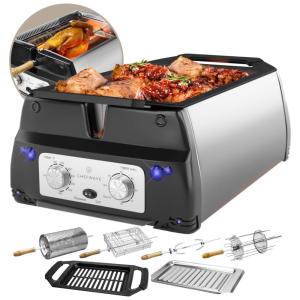 ChefWave Churrasqueira Elétrica 5 em 1 Antiaderente com Tecnologia Infravermelha, 1780W, 110V