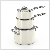 Ninja NeverQuit 6-Piece Ceramic Cookware Set. Bone Silver. CQ19006IV2 Bone Silver 6-piece