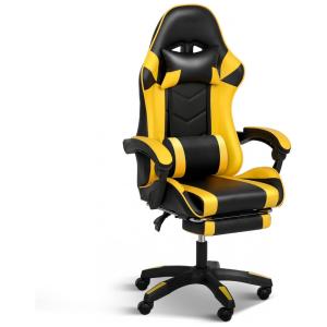 Cadeira Gamer Ergonômica Giratória com Suporte Lombar e Apoio de Cabeça, Amarela, YSSOA Gaming Chair Office Chair Black, Yellow, Amarelo