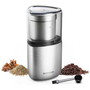 Moedor de Grãos de Café, Aço Inox, 70gr, 12 Xícaras, 110v, SHARDOR, Prateado