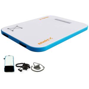 Plataforma Inflável Portátil para Lagos Suporta até 4 Pessoas, SOWKT, Branco