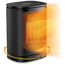 Aquecedor Elétrico Portátil de Cerâmica com 3 Modos e Temporizador, 1500W 110V, Ninonly, Preto