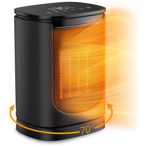 Aquecedor Elétrico Portátil de Cerâmica com 3 Modos e Temporizador, 1500W 110V, Ninonly, Preto