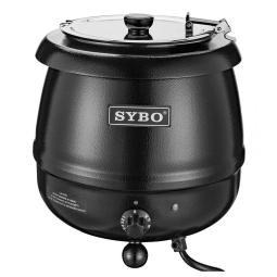 Caldeirão Elétrico Profissional para Sopa 10 Litros com Controle de Temperatura em Aço Inoxidável, 110V 400W, SYBO, Preto