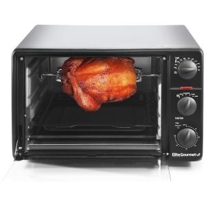 Forno Elétrico de Bancada 23L com Rotisserie e 5 Funções, 110V 1500W Elite Gourmet ERO 2008NFFP Preto