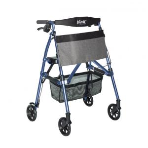 Andador Adulto Idoso Stander com Bolsa, Suporta até 113 Quilos, Azul