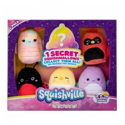 Kit 6 Pelúcias Squishmallows de 5 cm para Crianças, Squishville SQM0331, Colorido