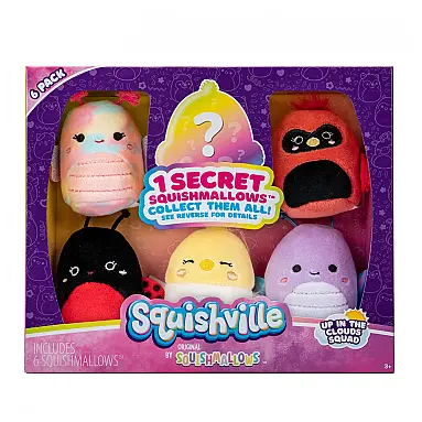 Kit 6 Pelúcias Squishmallows de