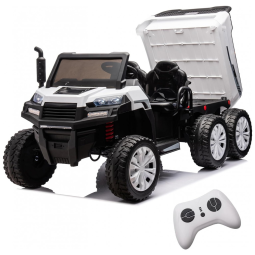 Caminhão Basculante Elétrico Infantil 2 Lugares com Controle Remoto, 6 Rodas, Pneus de Espuma e Arnês de Segurança de Três Pontos, 24V