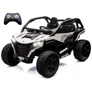 Carrinho Elétrico Infantil 4x4 Sopbost XL, 24V 10Ah, 2 Lugares, 4 Motores 75W, Controle Remoto, Suspensão Molas, Bluetooth, Branco
